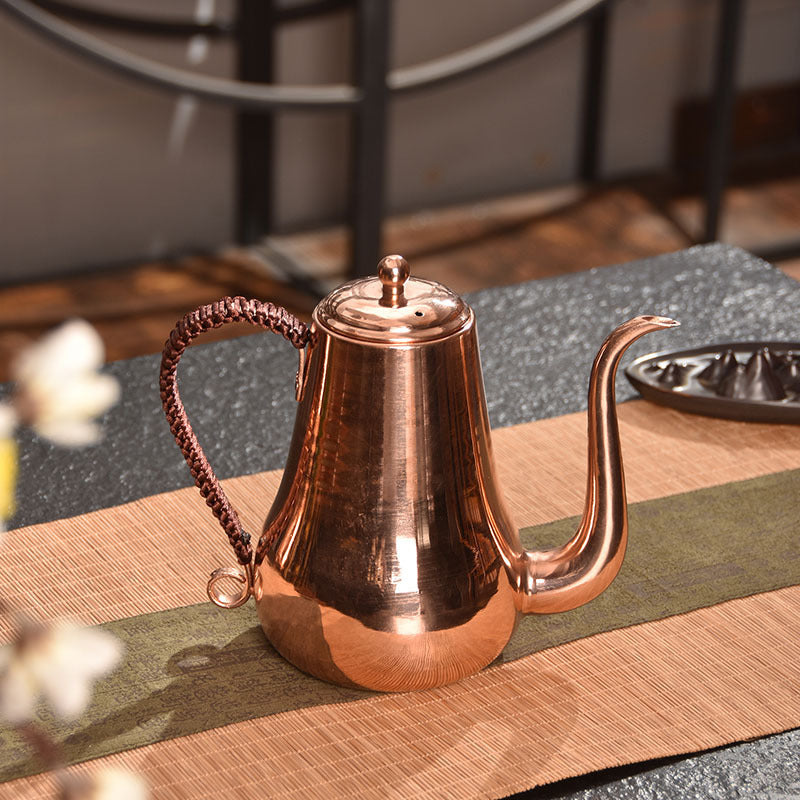 Elegant Copper Gooseneck Kettle – 1L, Handcrafted Design