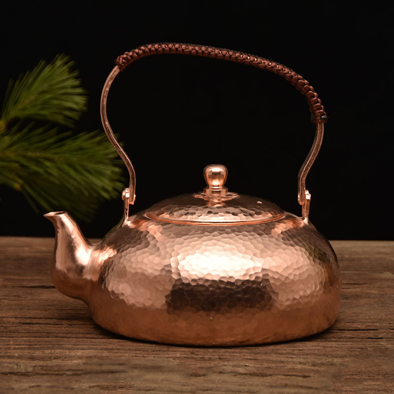 Handcrafted Hammered Copper Teapot – 1.8L & 750ml | Natural & Antique Finish