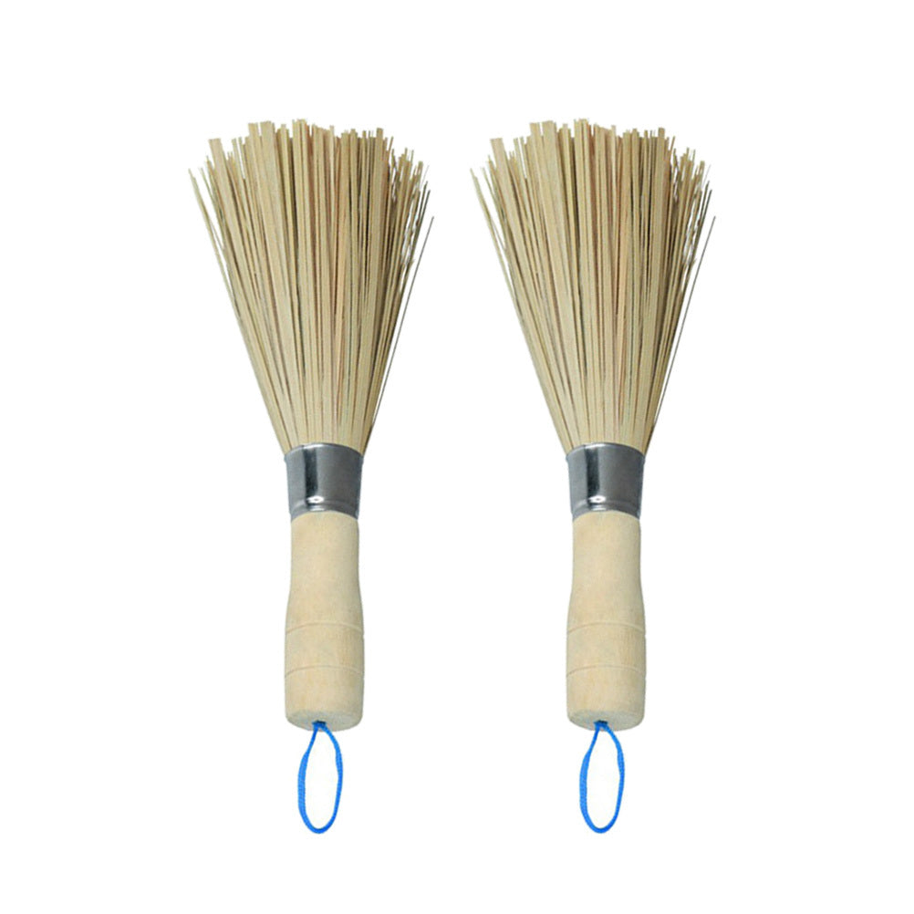 Traditional Bamboo Wok Brush – Long Handle