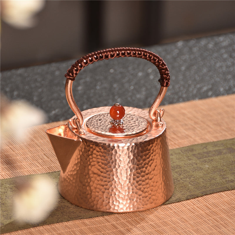 Mini Hammered Copper Teapots with Decorative Lid Beads – 400ml