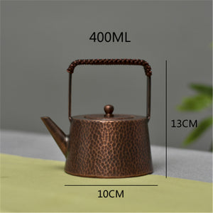 Copper Harmony Mini Teapot – 400ml | Hammered Finish, Holistic Balance
