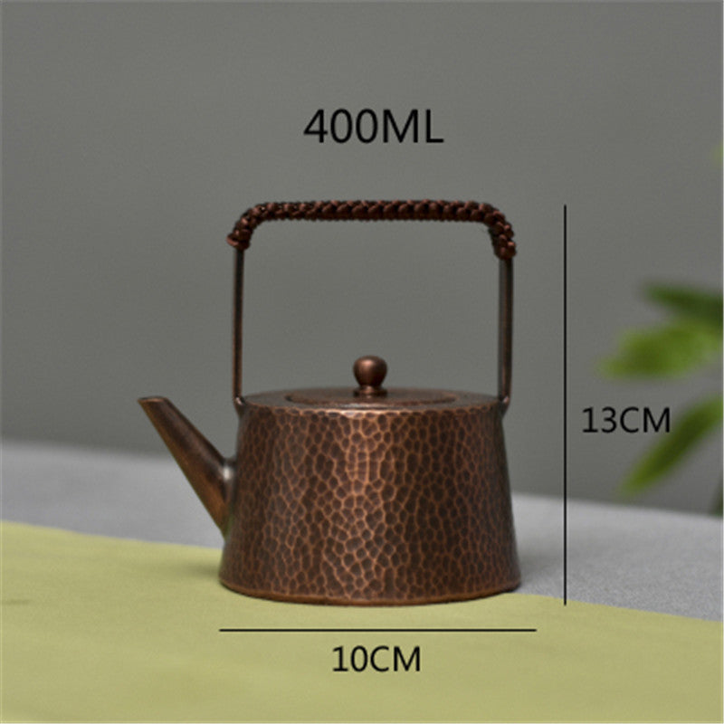 Copper Harmony Mini Teapot – 400ml | Hammered Finish, Holistic Balance