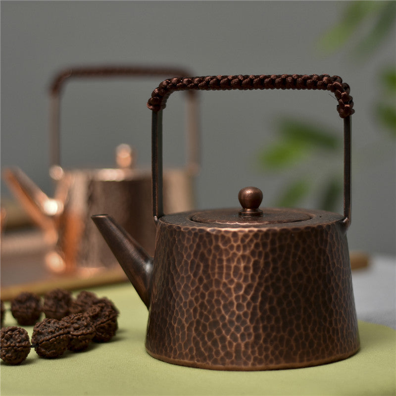 Copper Harmony Mini Teapot – 400ml | Hammered Finish, Holistic Balance
