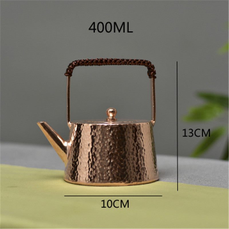 Copper Harmony Mini Teapot – 400ml | Hammered Finish, Holistic Balance