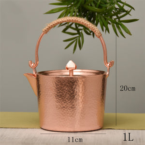 Hand-Hammered Pure Copper Teapot – 1L Capacity