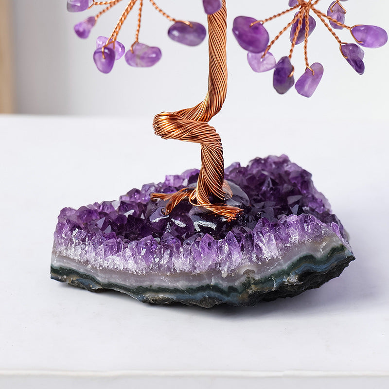Energetic Copper Crystal Tree on Amethyst Cluster – 11 cm