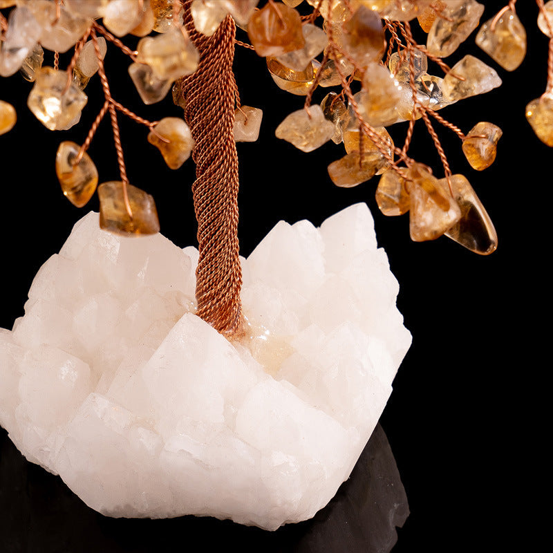 Energetic Copper Crystal Tree on Quartz Base – 27 cm