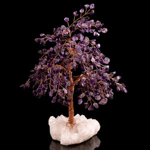 Energetic Copper Crystal Tree on Quartz Base – 27 cm