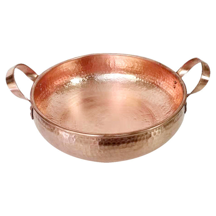 Hand-Hammered Pure Copper Pot – Multiple Sizes (28 / 30 / 32 / 34 cm)