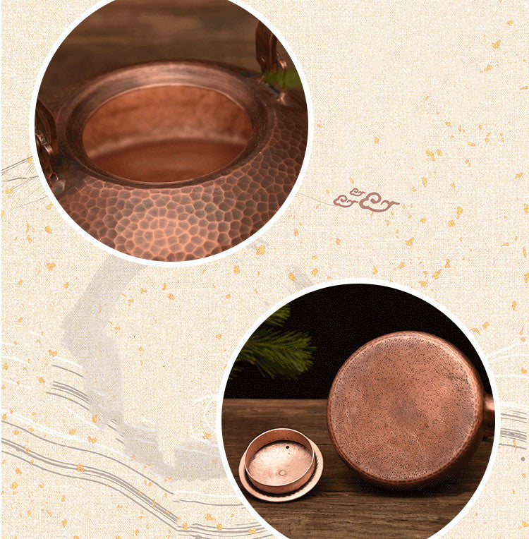 Handcrafted Hammered Copper Teapot – 1.8L & 750ml | Natural & Antique Finish