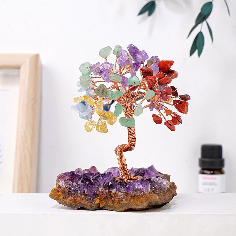 Energetic Copper Crystal Tree on Amethyst Cluster – 11 cm