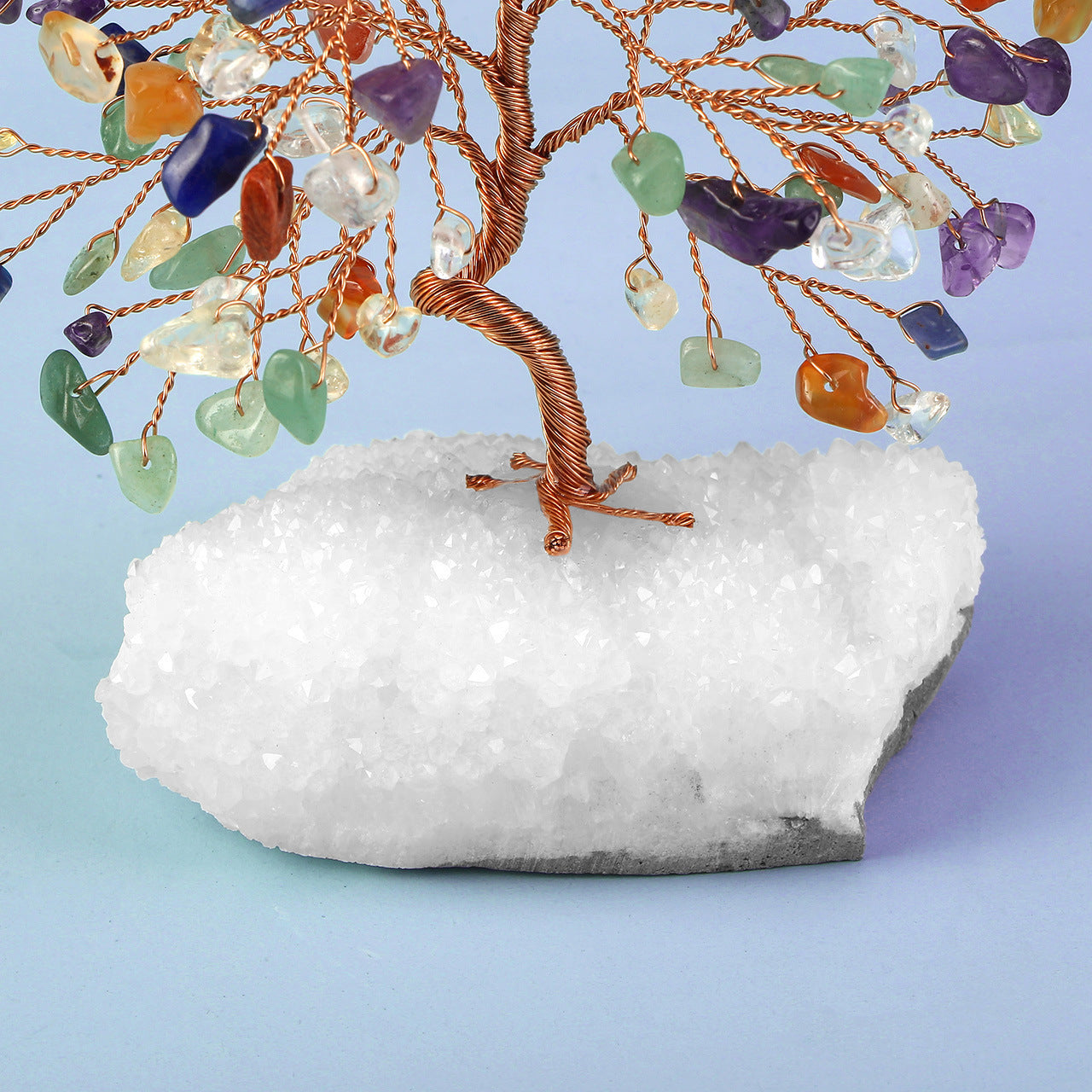Energetic Copper Crystal Tree on Quartz Cluster – 15 cm