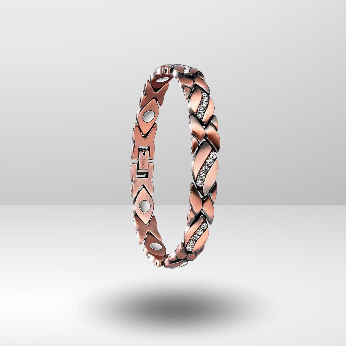 Women’S Ultra Strength Pure Copper Magnetic Bracelet (Crystal XO)