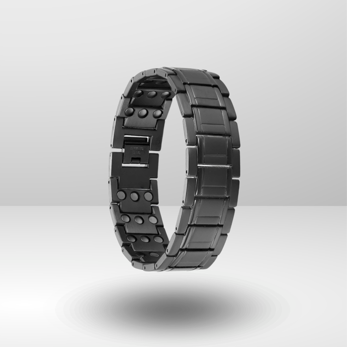Manufacturers Customized Watch Buckle Jewelry Black Pure Titanium Bio-Energy Magnetic Health Bracelet.