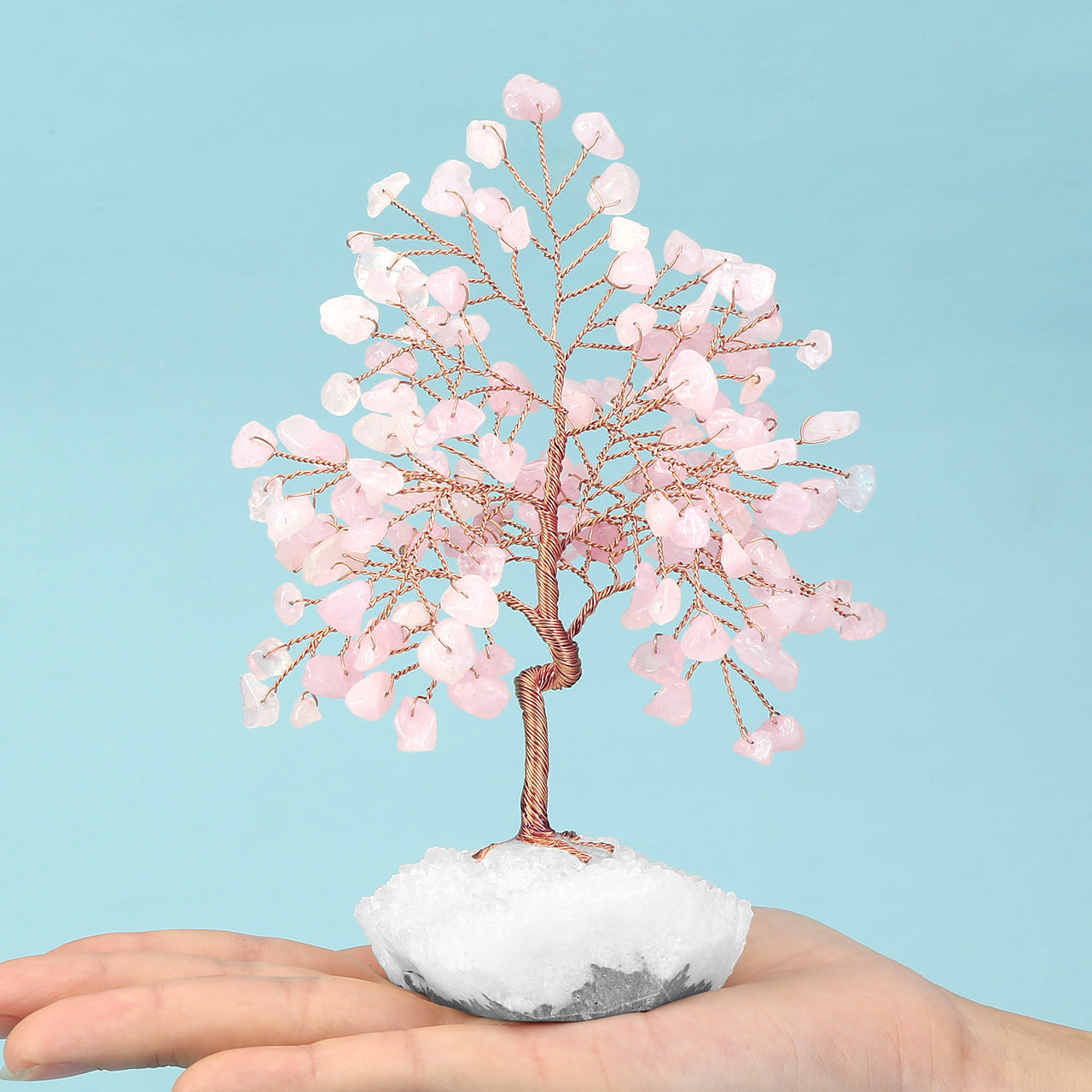 Energetic Copper Crystal Tree on Quartz Cluster – 15 cm