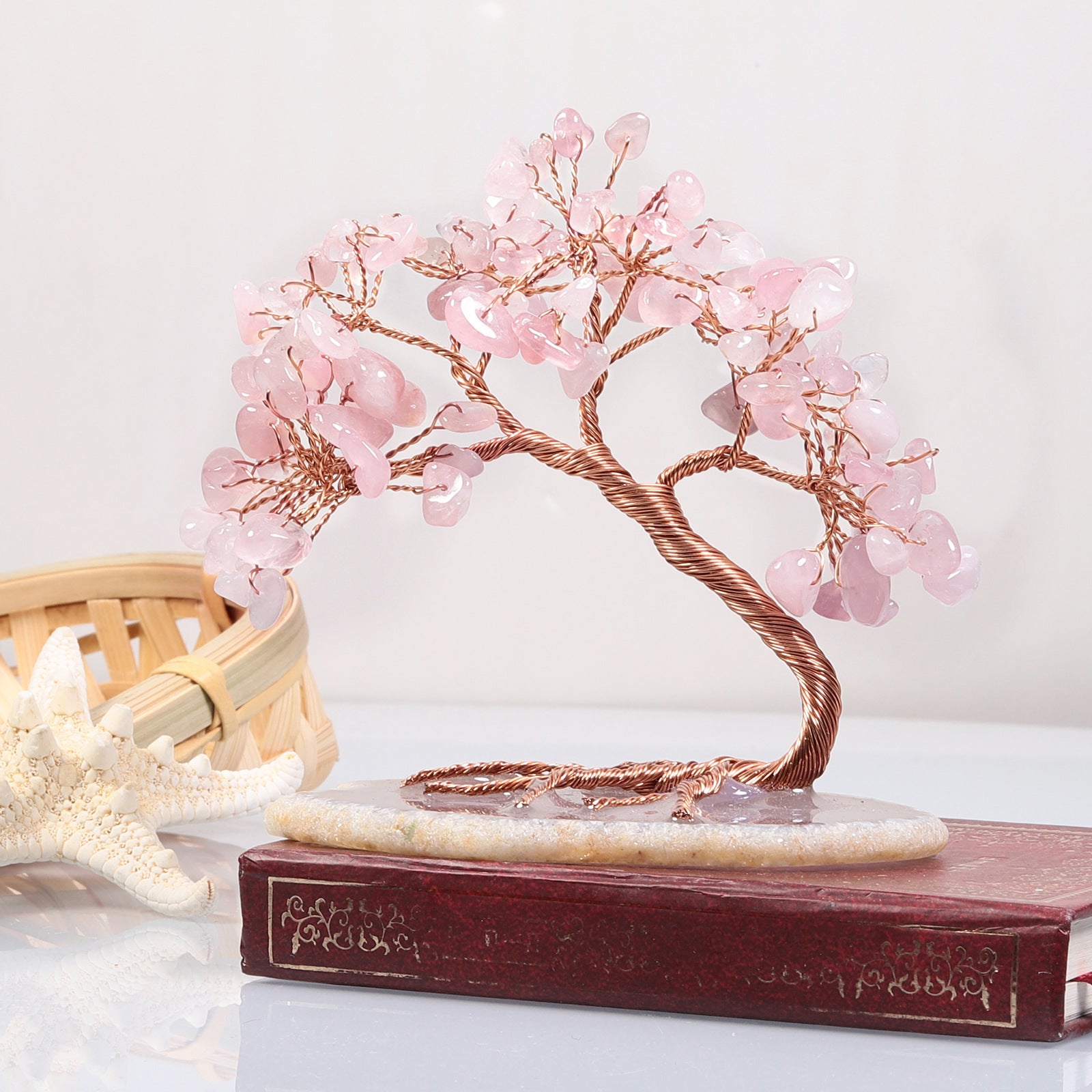 Energetic Bonsai Crystal Tree on Agate Base – 10 cm
