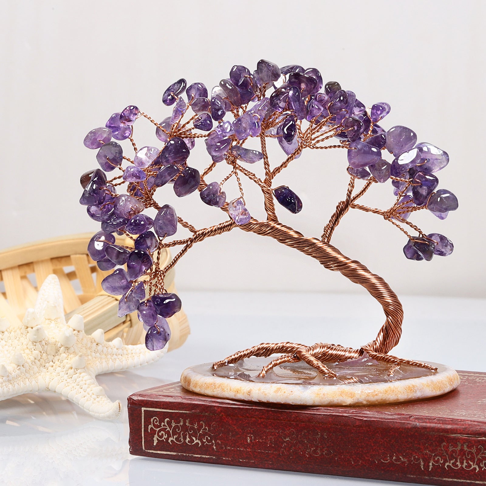 Energetic Bonsai Crystal Tree on Agate Base – 10 cm