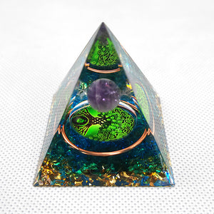 Energetic Crystal & Copper Pyramid – 6 cm