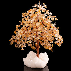 Energetic Copper Crystal Tree on Quartz Base – 27 cm