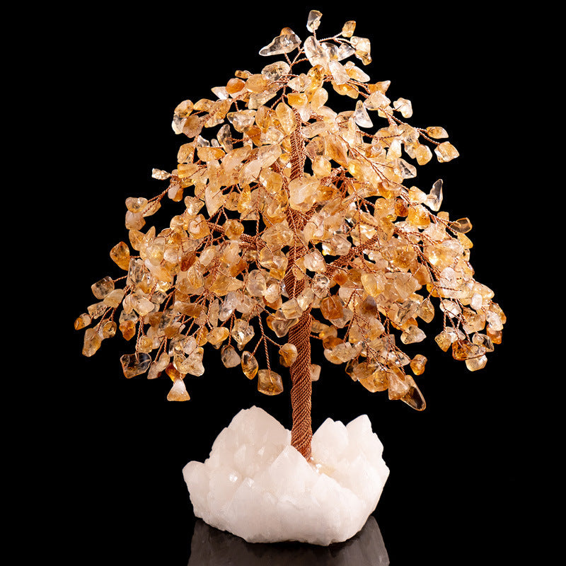 Energetic Copper Crystal Tree on Quartz Base – 27 cm