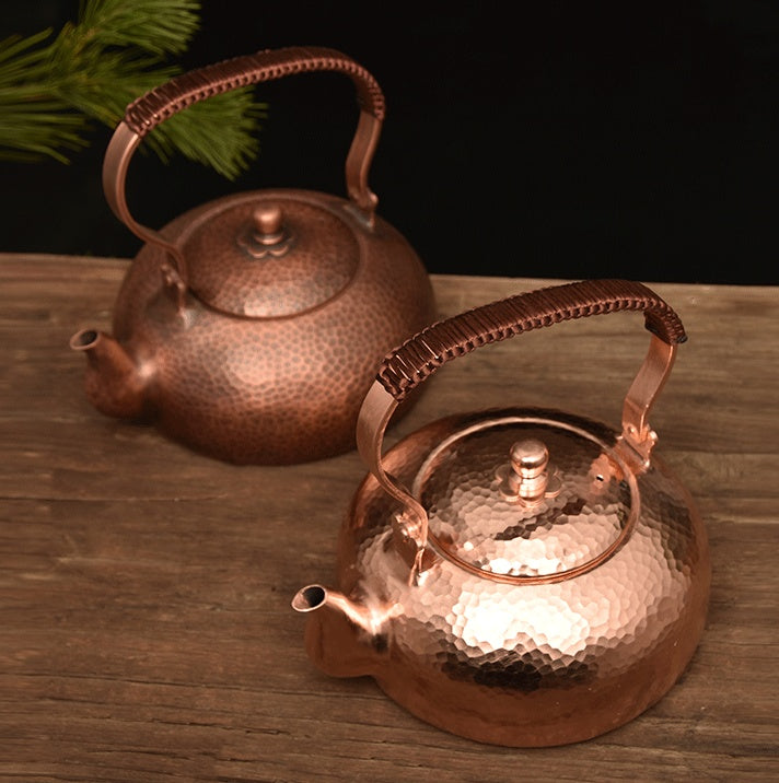 Handcrafted Hammered Copper Teapot – 1.8L & 750ml | Natural & Antique Finish